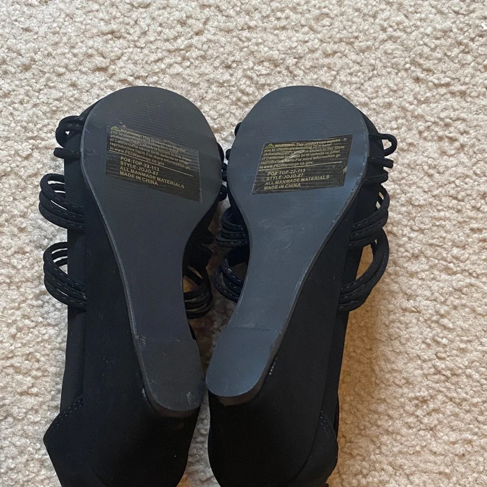 Black Strappy Sandals - Picture 7 of 7
